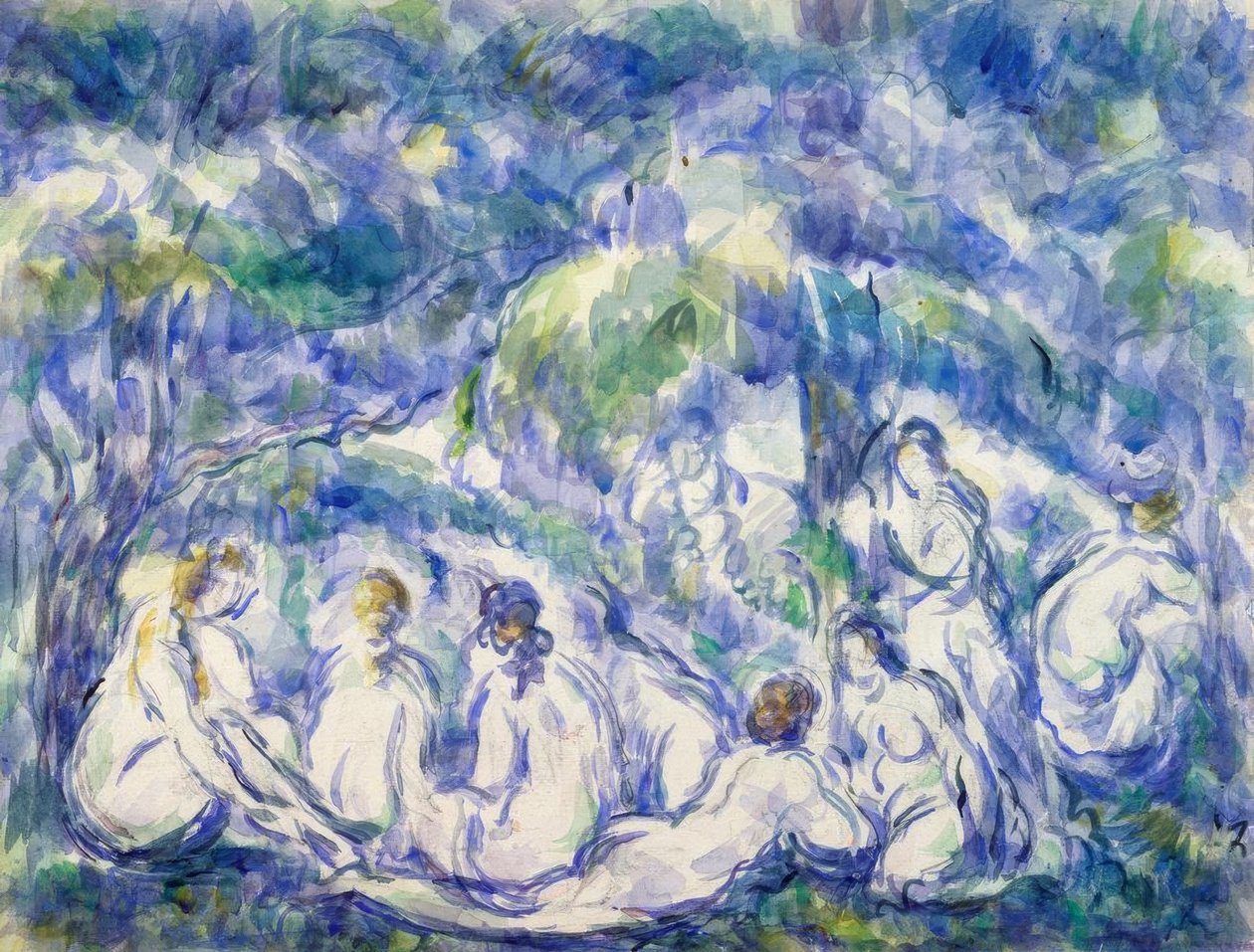 banyo yapanlar by Paul Cézanne