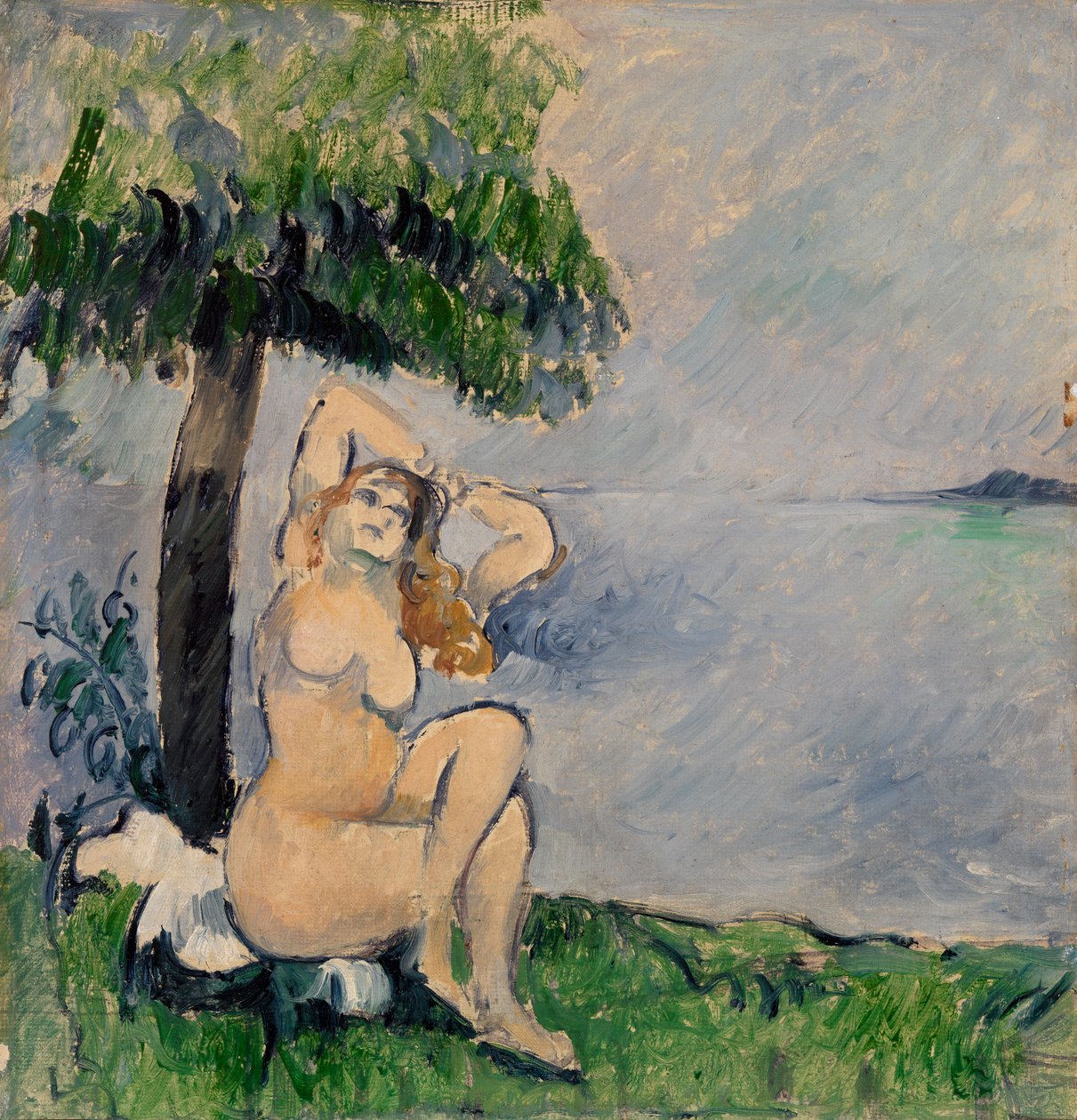 Deniz kıyısında yıkanan by Paul Cézanne
