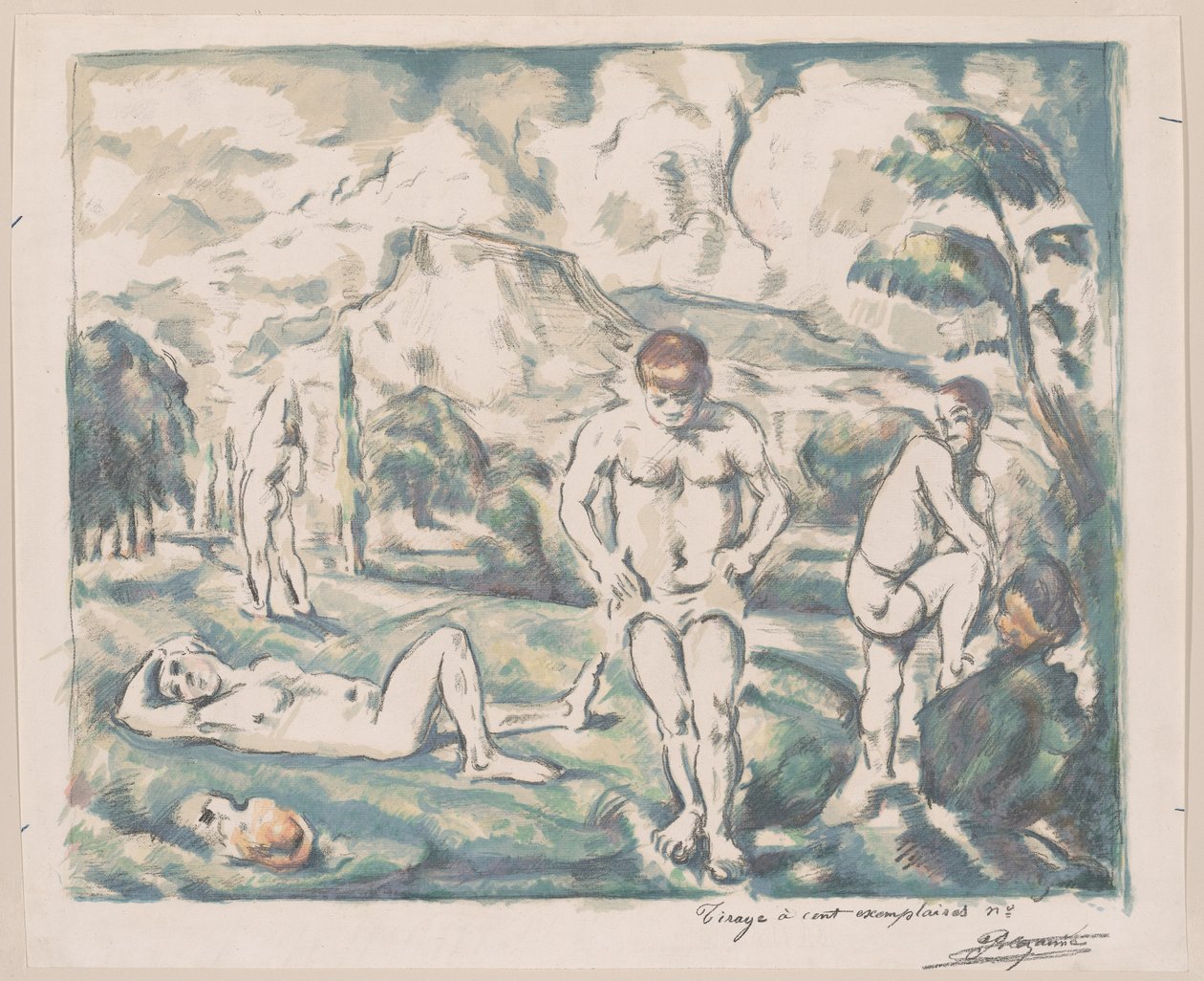 banyo yapanlar by Paul Cézanne