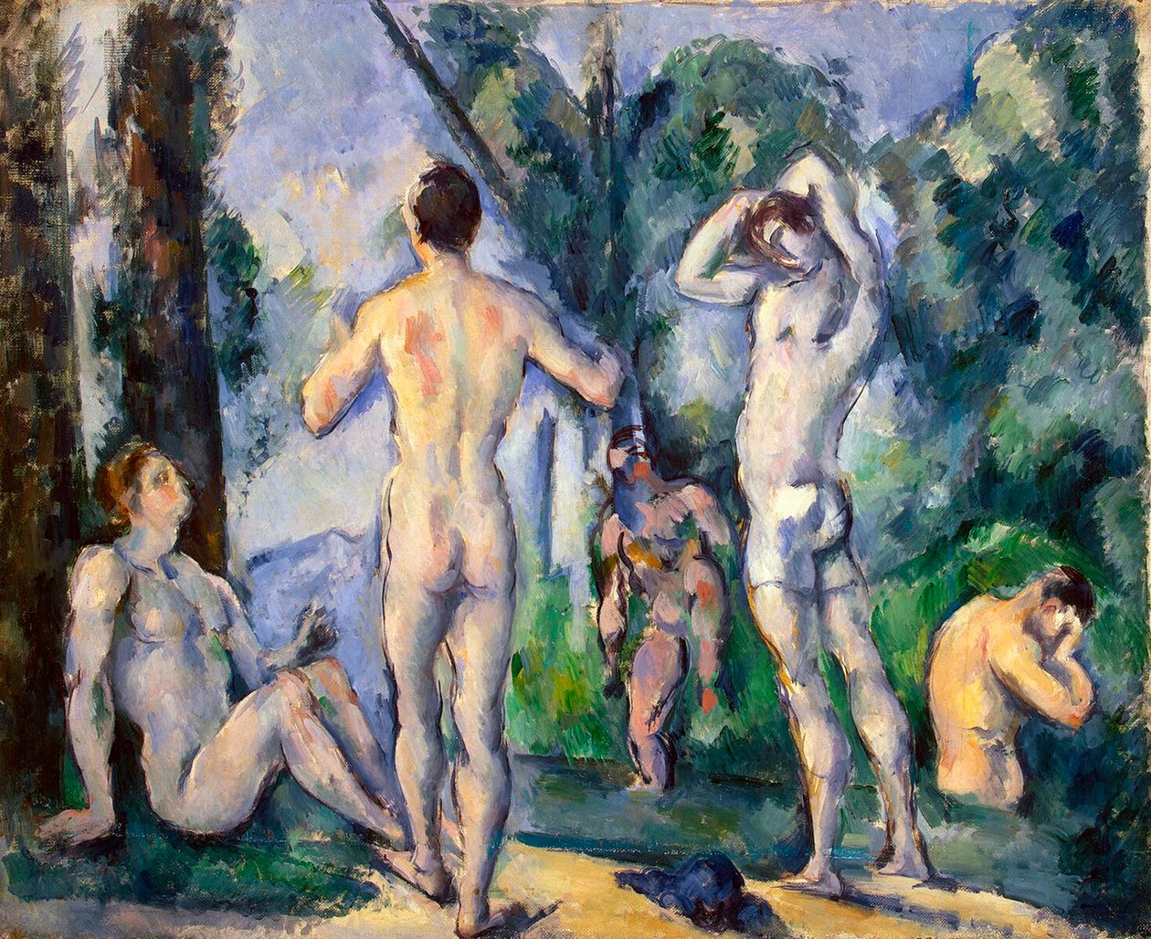 Yıkananlar, c1890. by Paul Cézanne