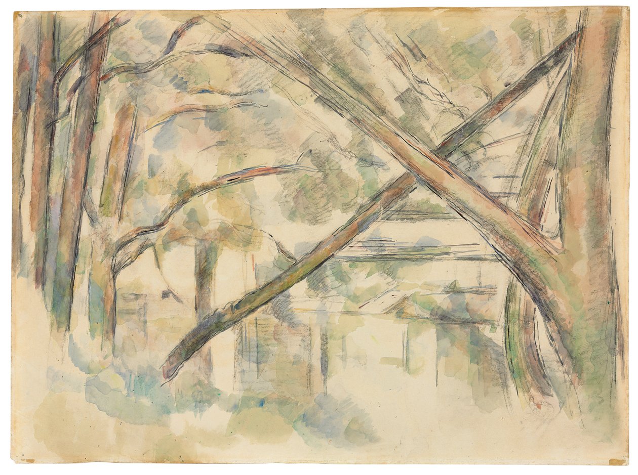Su Kenarında Ağaçları Geçmek II; Su kenarında geçen ağaçlar, II, c.1896 by Paul Cézanne
