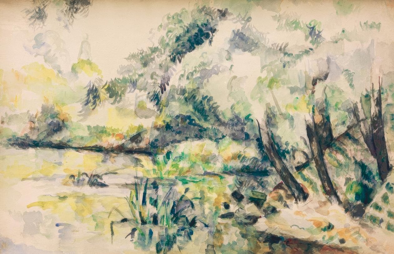 Bataklık suyu (Melun yakınlarında mı?) by Paul Cézanne