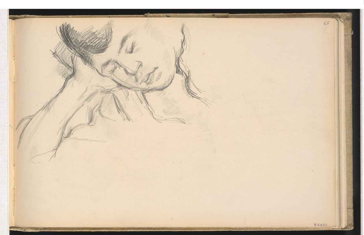 Elinde Başını Dinleyen Şekil by Paul Cézanne