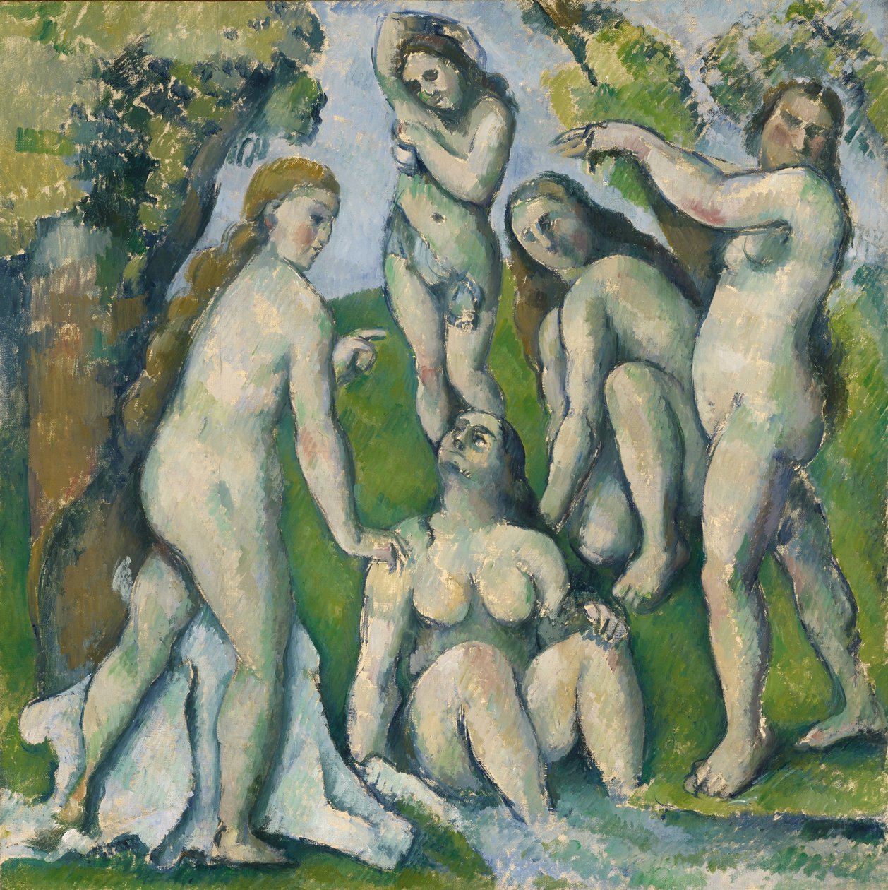 Beş Yıkanan Kişi, 1885-87 by Paul Cézanne