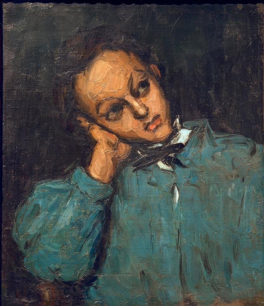 Destekli kollu çocuk by Paul Cézanne