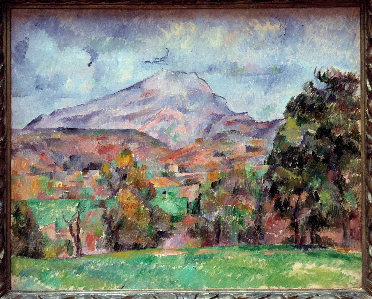 La montagne Sainte Victoire Tablosu Paul Cezanne (1839-1906) 19. yüzyıl Cenevre, sanat ve tarih müzesi by Paul Cézanne