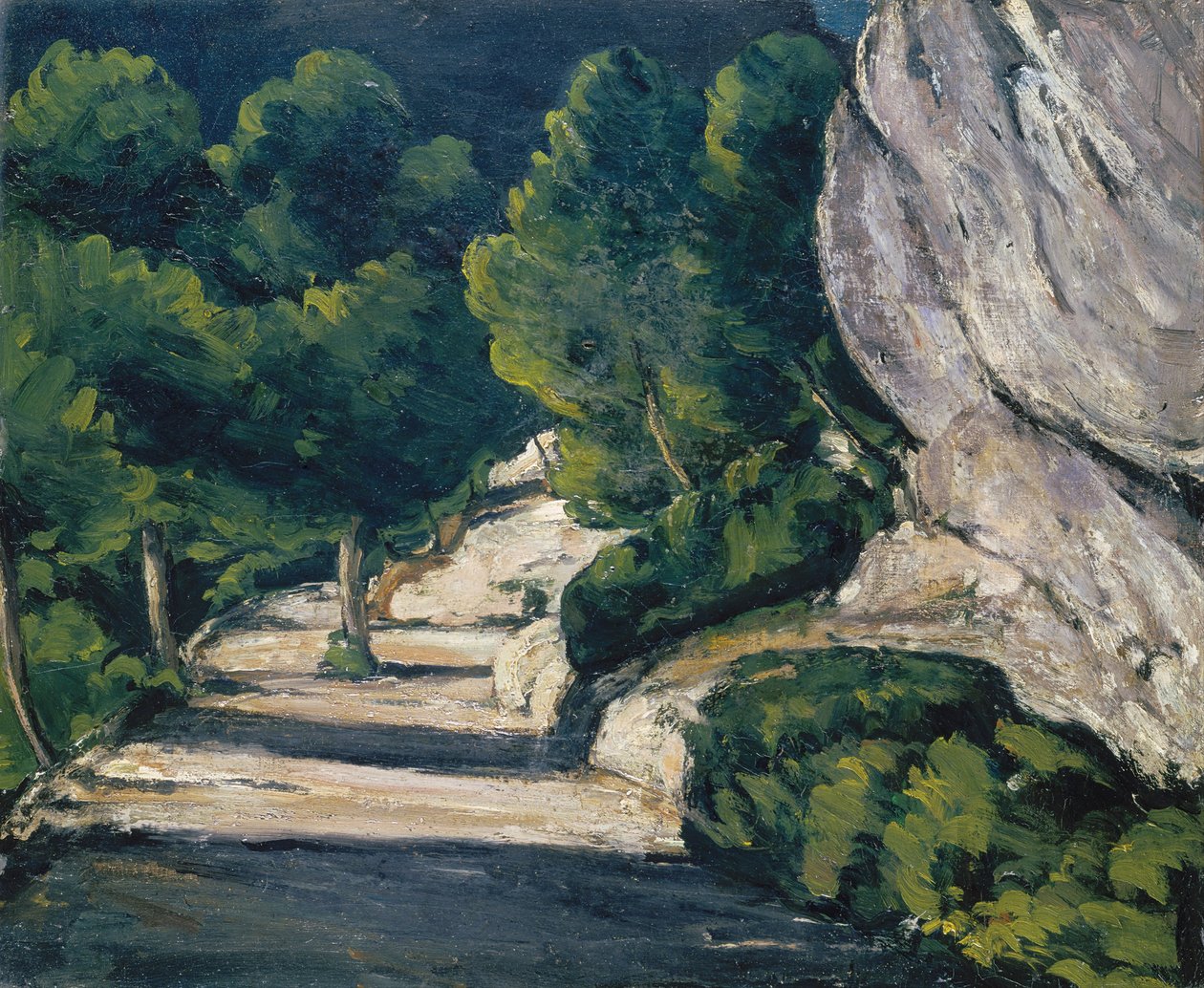 Manzara. Rocky Dağları'nda Ağaçlı Yol by Paul Cézanne