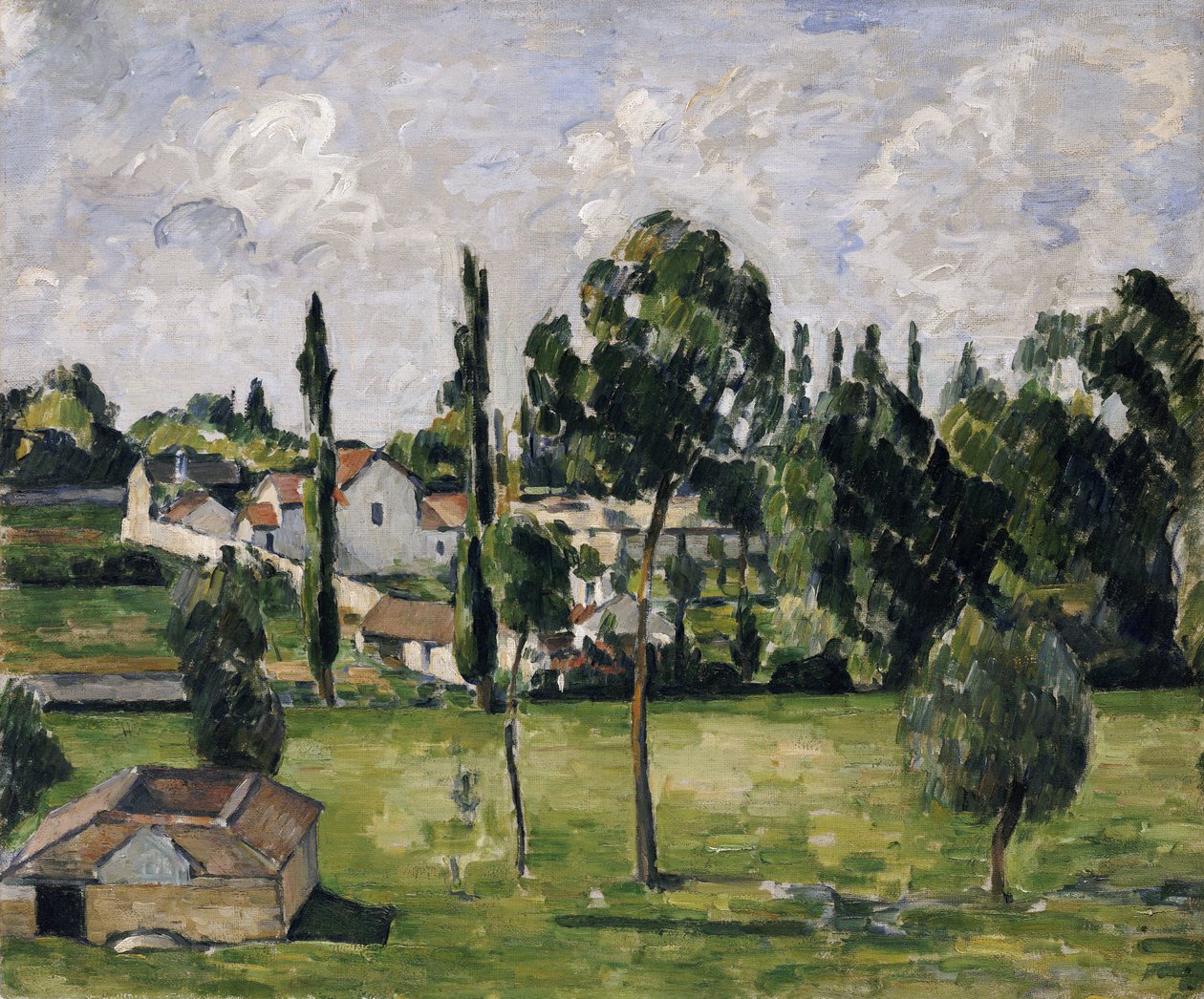 Su Hattı ile Manzara, c.1879 by Paul Cézanne