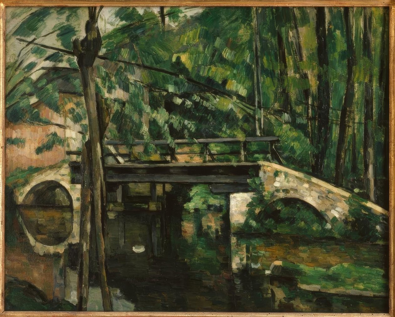 Melun yakınlarındaki Maincy köprüsü by Paul Cézanne