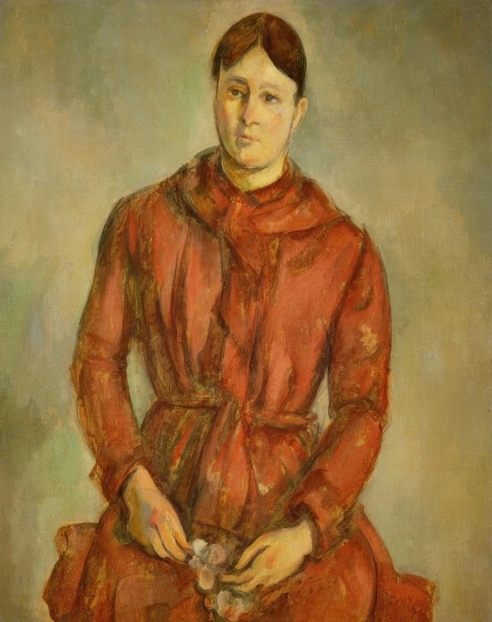 Kırmızılı Madam Cézanne by Paul Cézanne