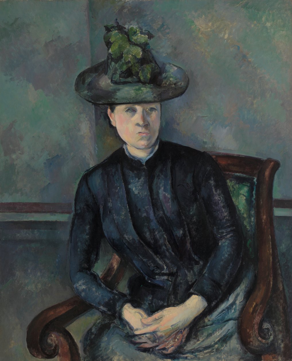Yeşil Şapkalı Madam Cézanne by Paul Cézanne