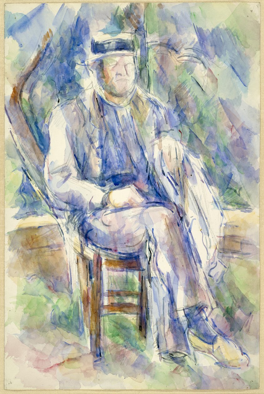 Hasır Şapkalı Adam, 1905-06 by Paul Cézanne