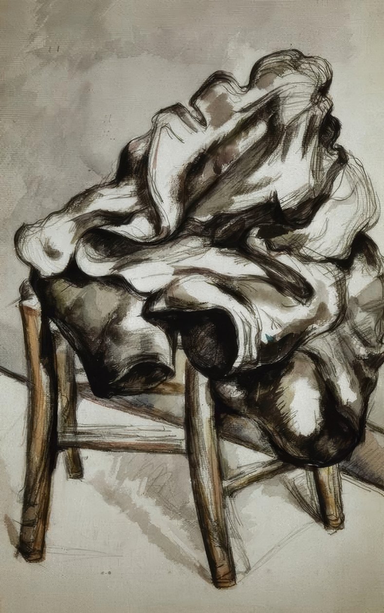Bir sandalyeye ceket by Paul Cézanne
