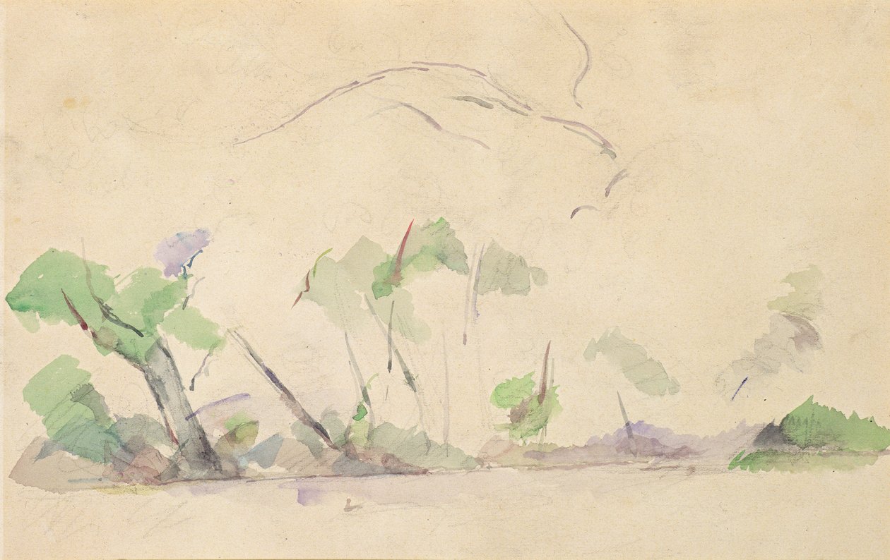 Mont Sainte-Victoire (kağıt üzerinde wc) by Paul Cézanne