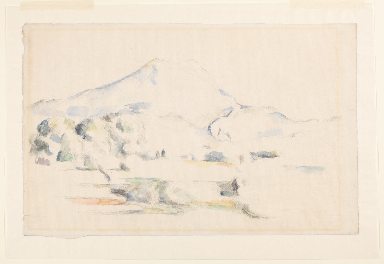 Montagne Saint-Victoire, c.1885-87 (sert kağıt üzerine grafit ve sulu boya) by Paul Cézanne