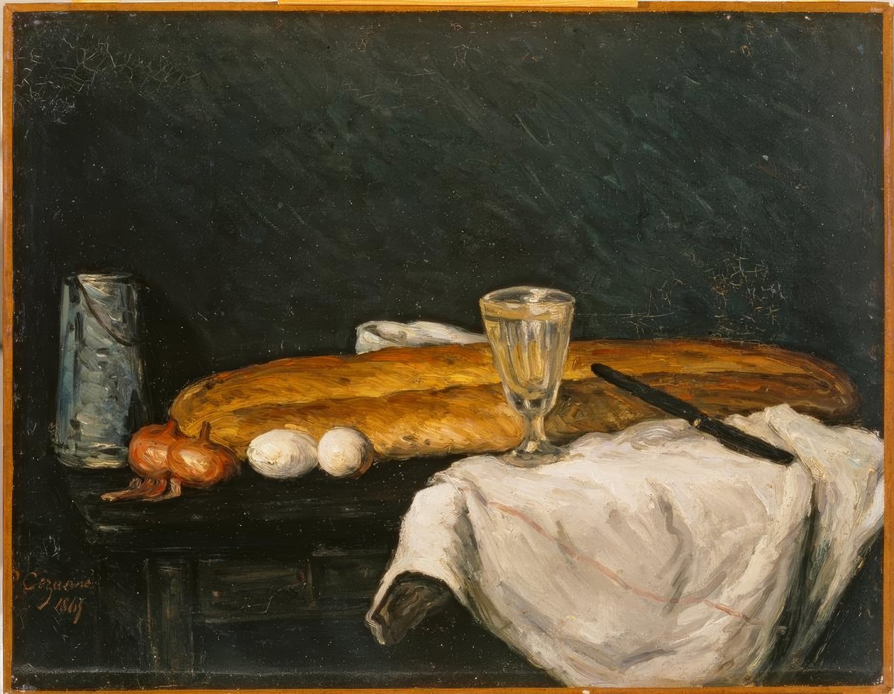 Natürmort: Ekmek ve Yumurta by Paul Cézanne