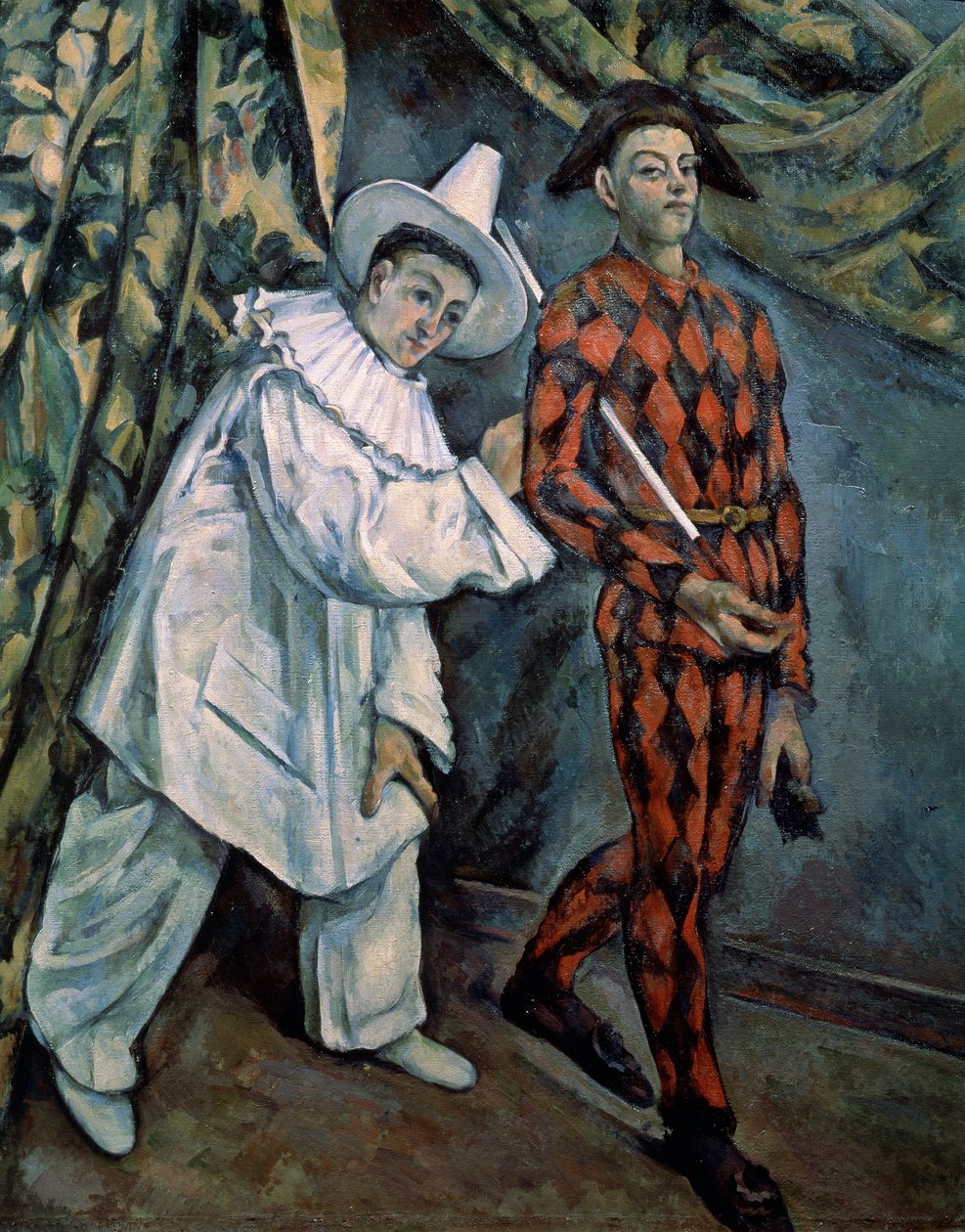 Pierrot ve Harlequin Mardi-Gras, c1888. by Paul Cézanne