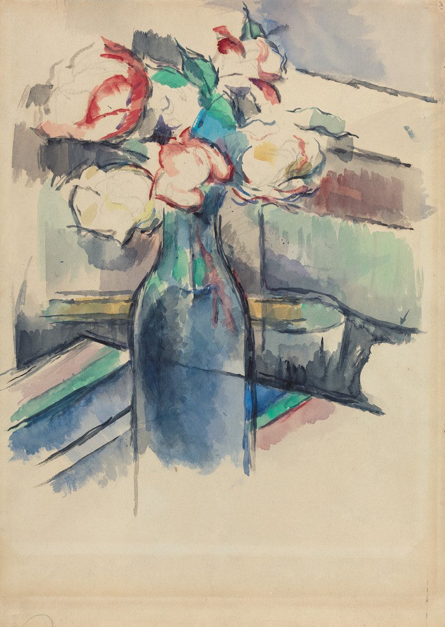 Şişedeki Güller [rekto], 19001904. by Paul Cézanne