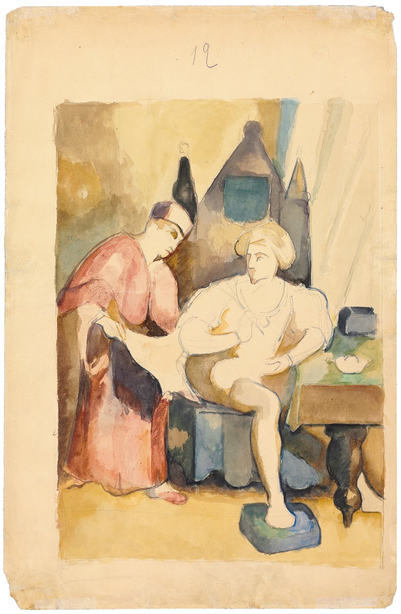 Romantik Bir Hikayeyi Anlatan Sahne; Scene Illustrant un Recit Romantique, c.1875-1885 by Paul Cézanne