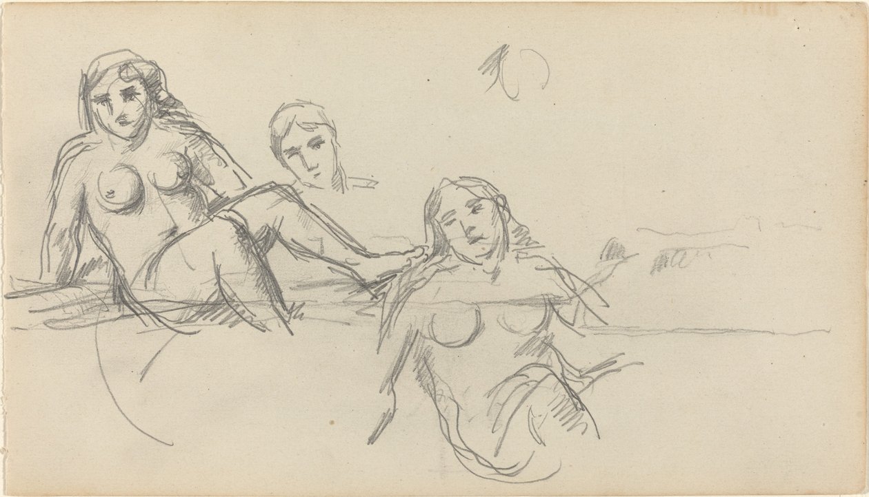 Oturan Yüzücü [verso] by Paul Cézanne