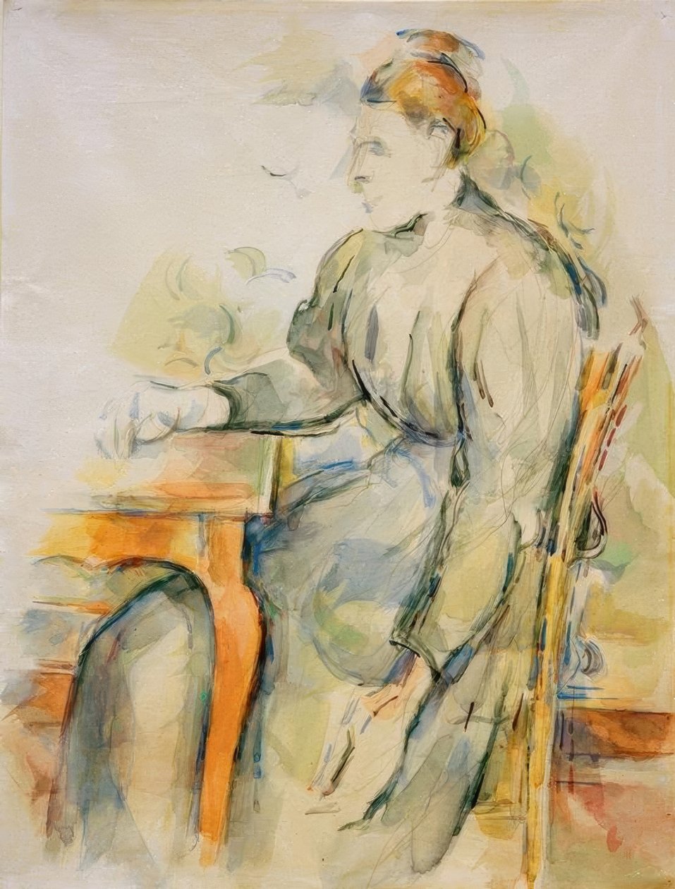 Oturan Kadın (Mme Cézanne) by Paul Cézanne