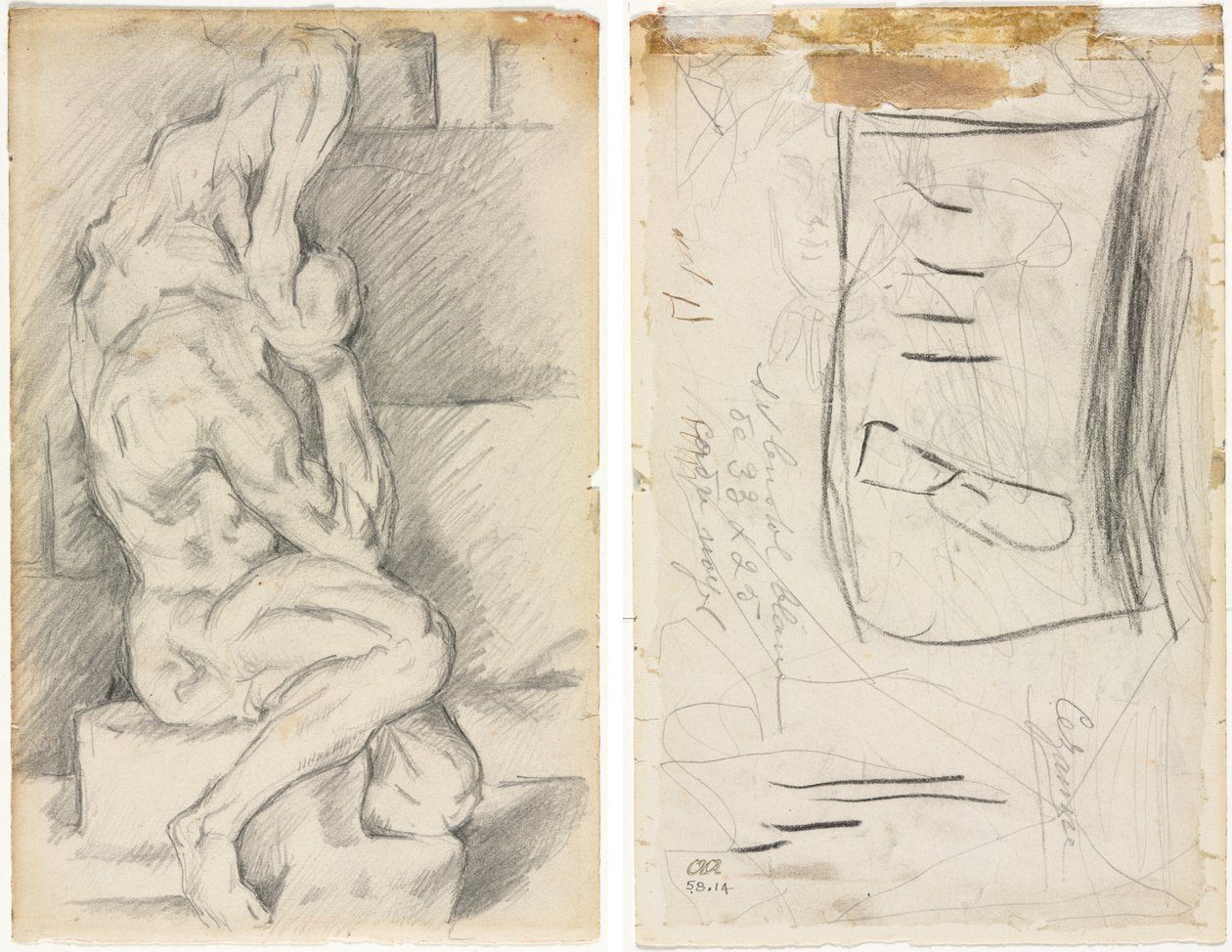 Anatomik Heykel Kroki (rekto) Madam Cézanne Kroki (verso) by Paul Cézanne
