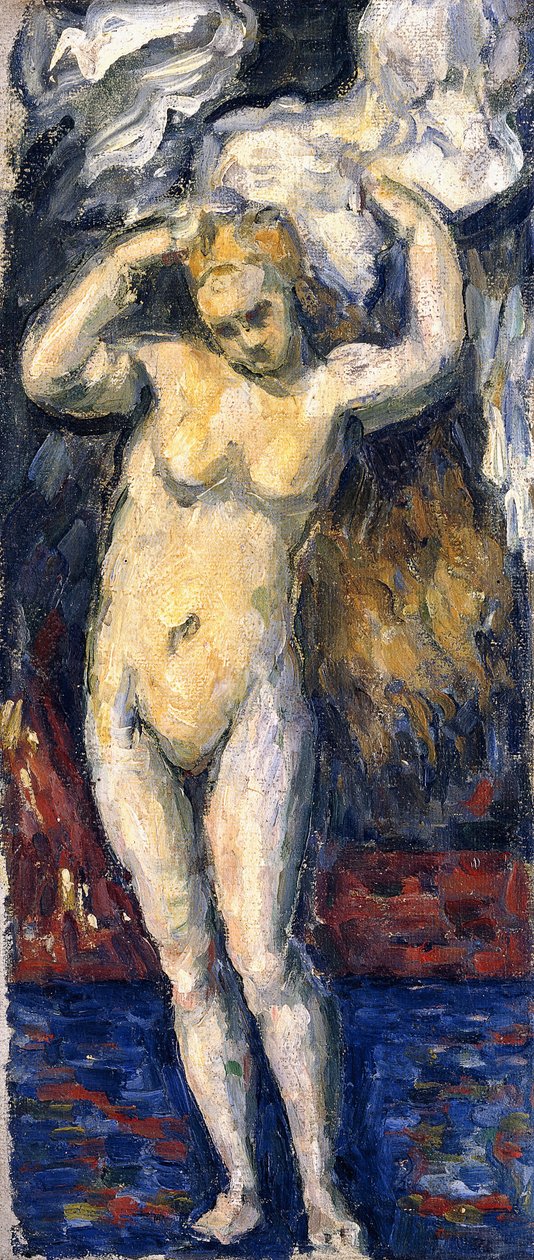 Ayakta Yıkanan, Saçını Kurutan, 1869 dolayları by Paul Cézanne