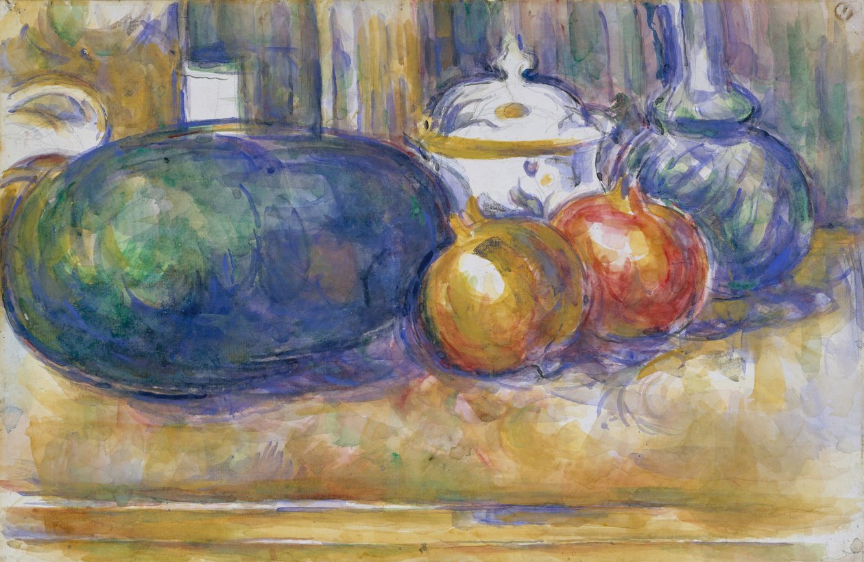 Karpuz ve Narlı Natürmort, 1900-1906. by Paul Cézanne