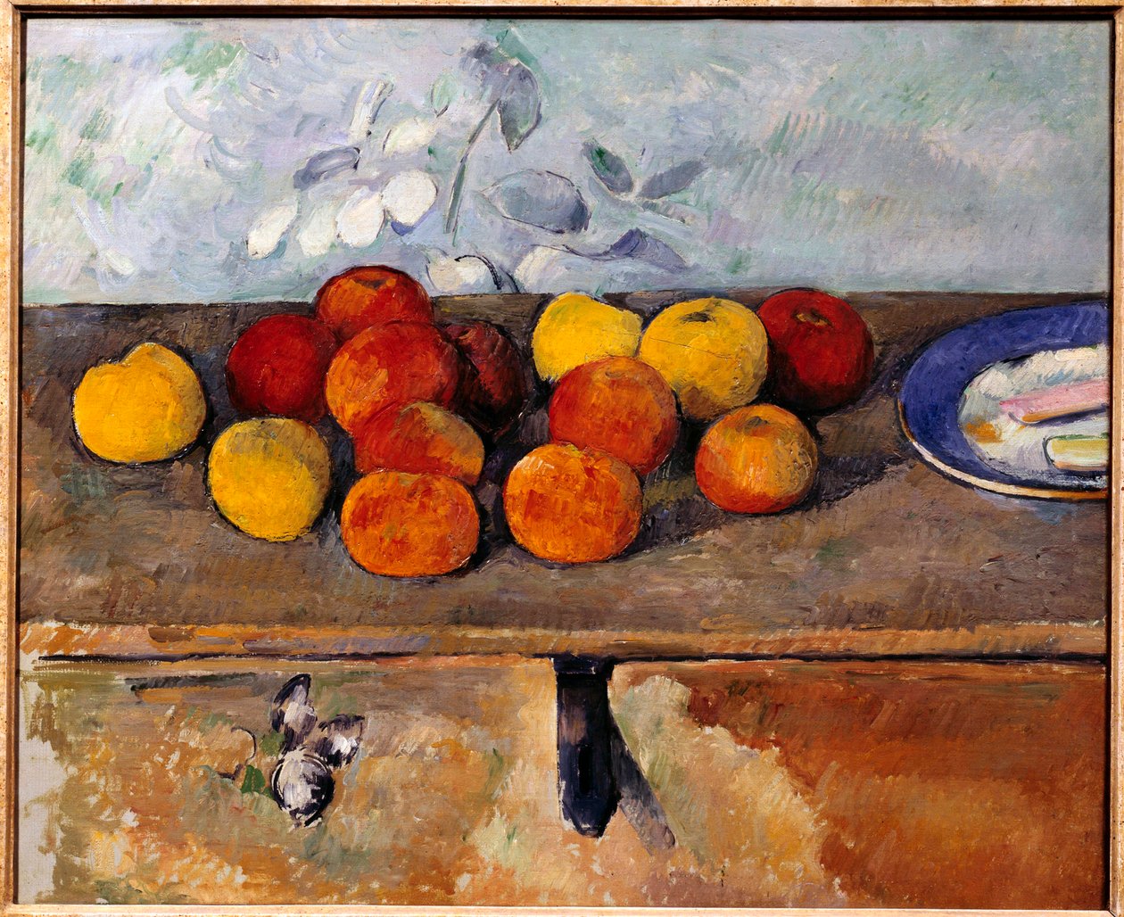 Elma ve Bisküvi Natürmort Tablosu Paul Cezanne (1839-1906) 1880 yaklaşık. Güneş. 0,45x0,55 m Paris, Musee de l