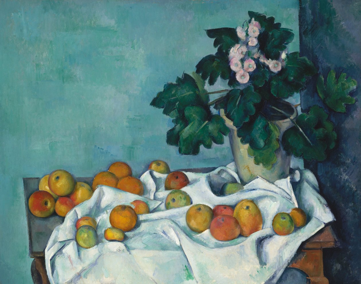 Elmalı Natürmort ve Çuha Çiçeği, 1890 dolayları by Paul Cézanne