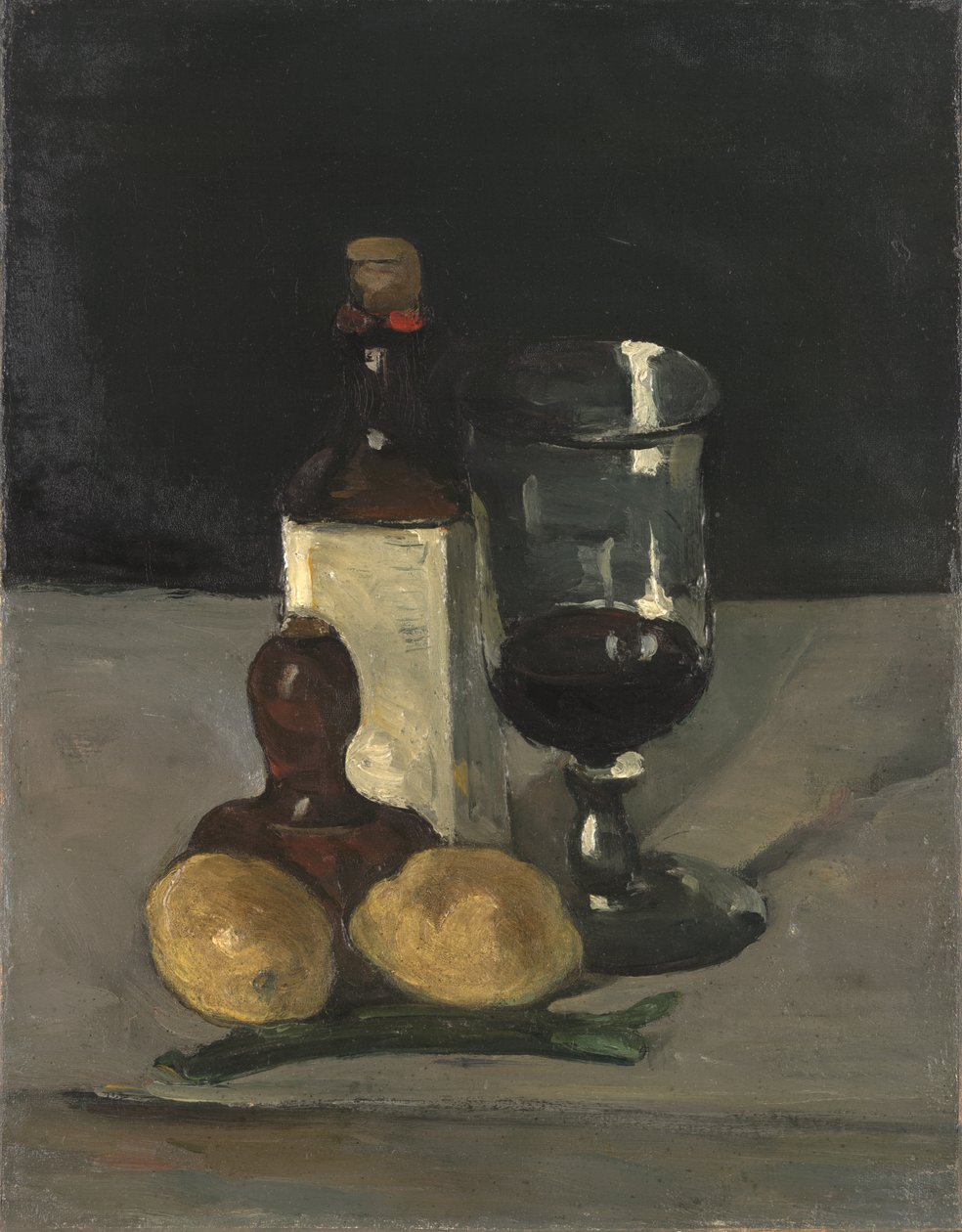 Şişe, Bardak ve Limonlu Natürmort, 1867-9 by Paul Cézanne