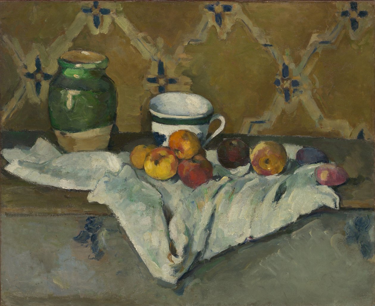 Kavanoz, Fincan ve Elmalı Natürmort, 1877 dolayları by Paul Cézanne