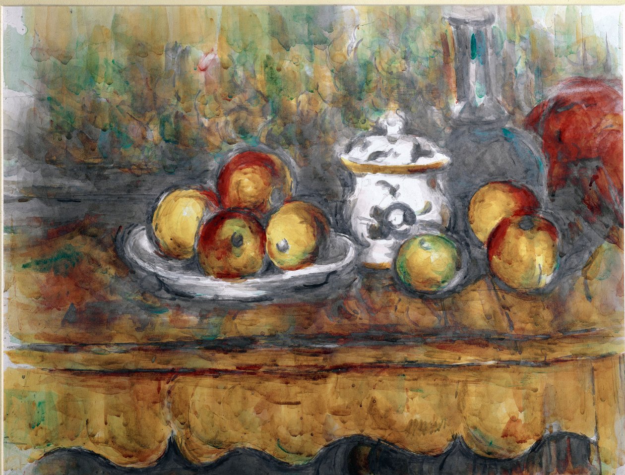 Natürmort mavi bir şişe Suluboya, Paul Cezanne (1839-1906) 1900 yakl. Güneş. 48x63 cm Viyana, Sanat Tarihi Müzesi, Stallburg