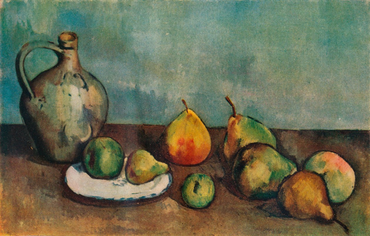 Natürmort, sürahi ve meyve, 1894 by Paul Cézanne