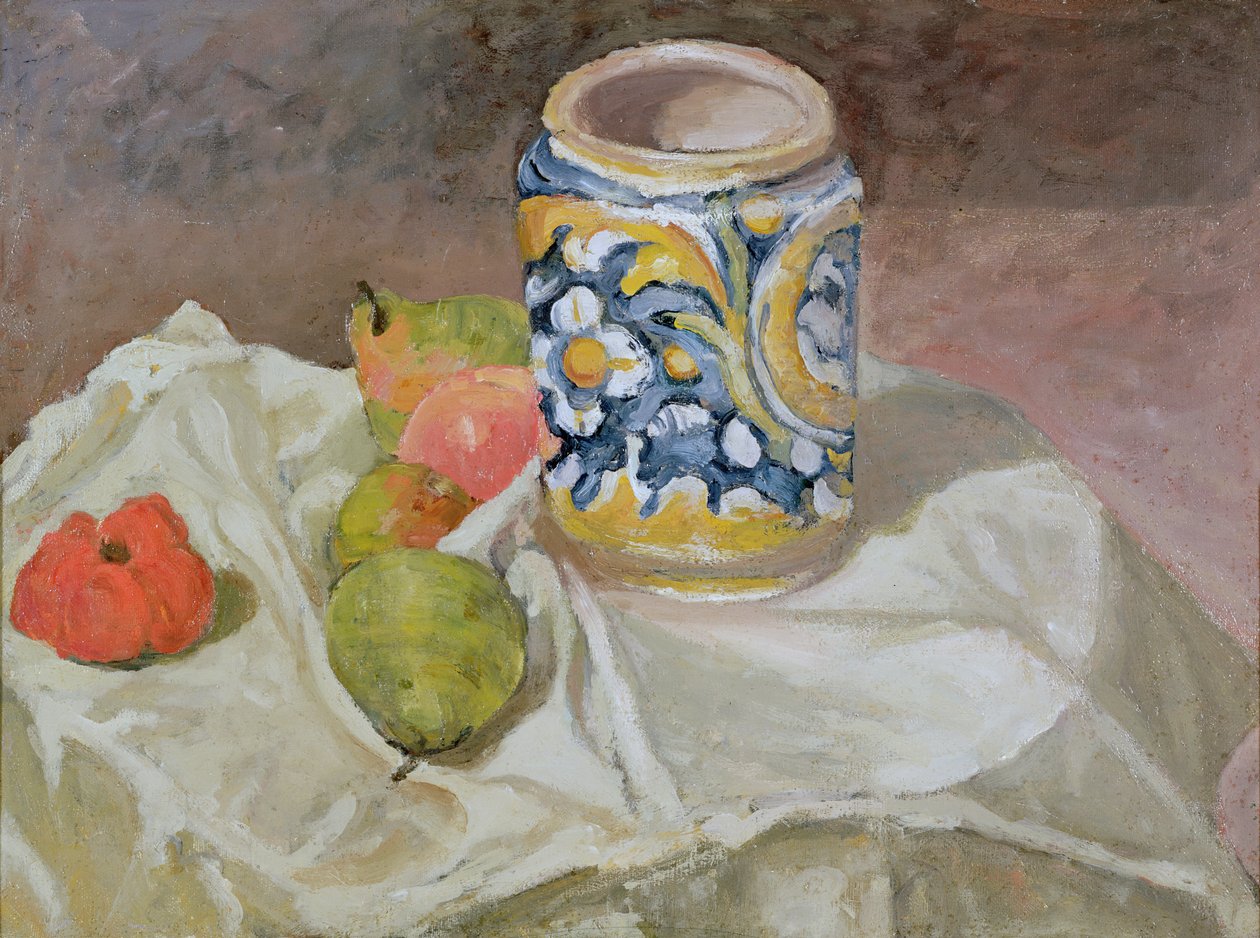 İtalyan çanak çömlek ile natürmort by Paul Cézanne