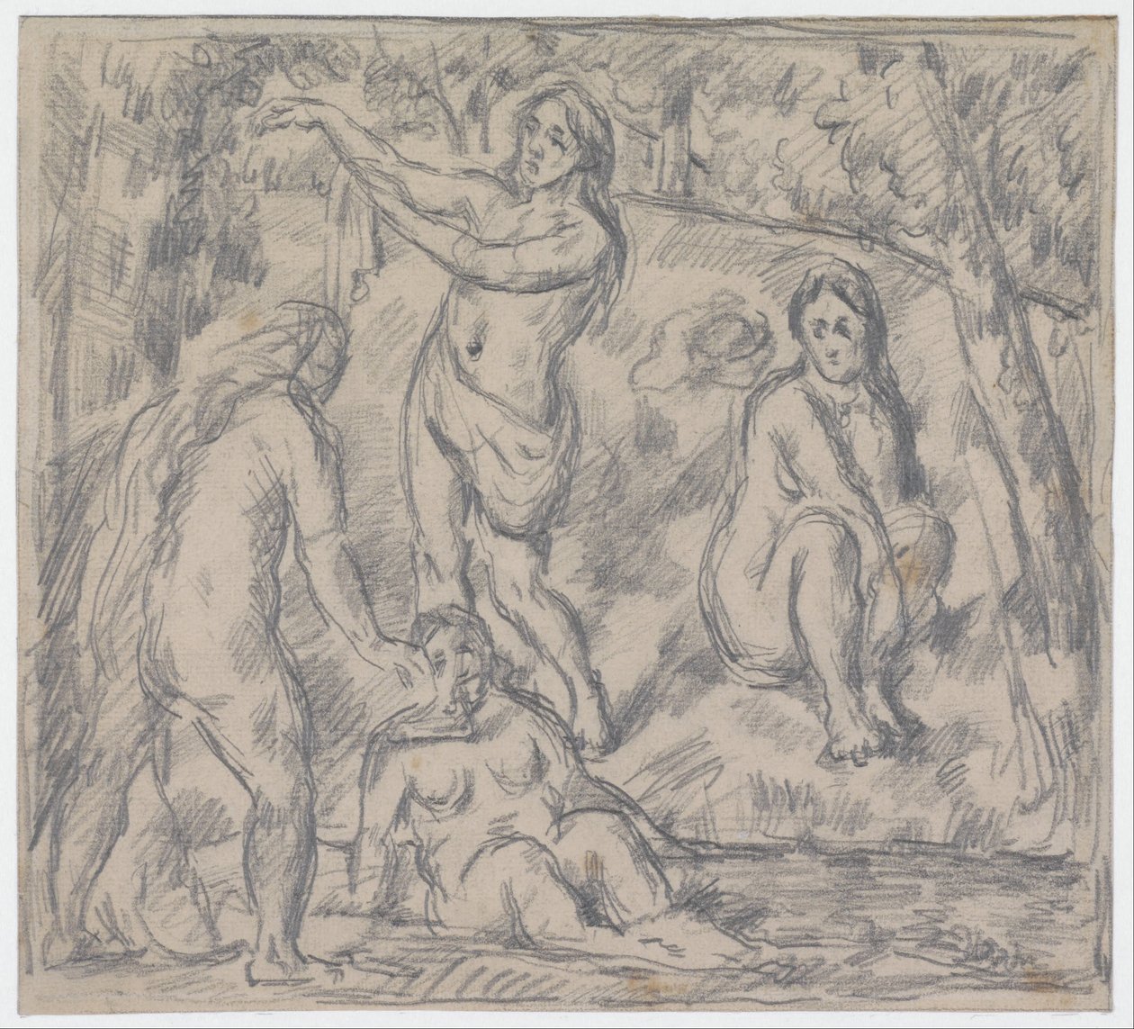 Banyo Yapan Dört Kadın Çalışması by Paul Cézanne