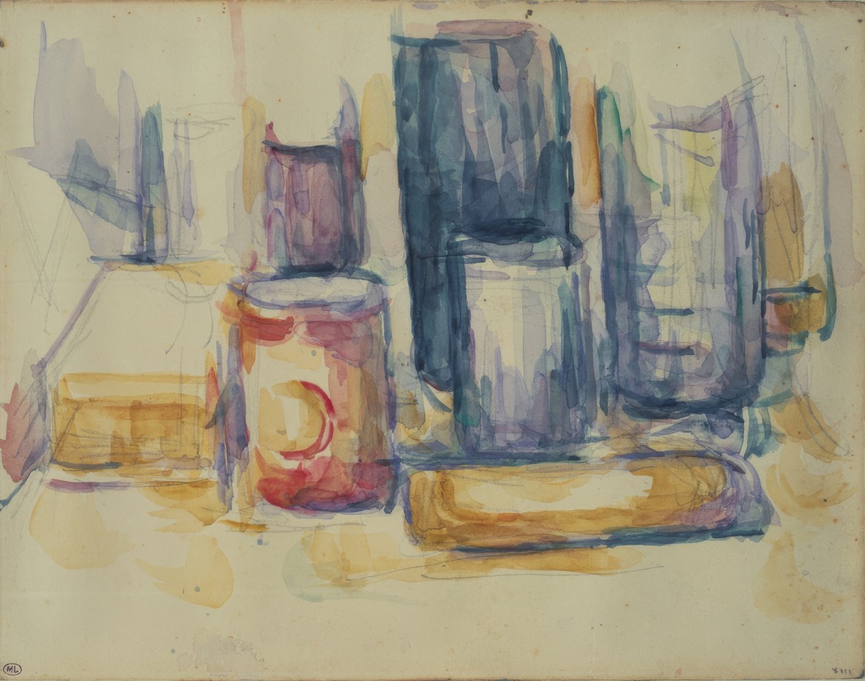 Mutfak masası: kavanozlar ve şişeler by Paul Cézanne