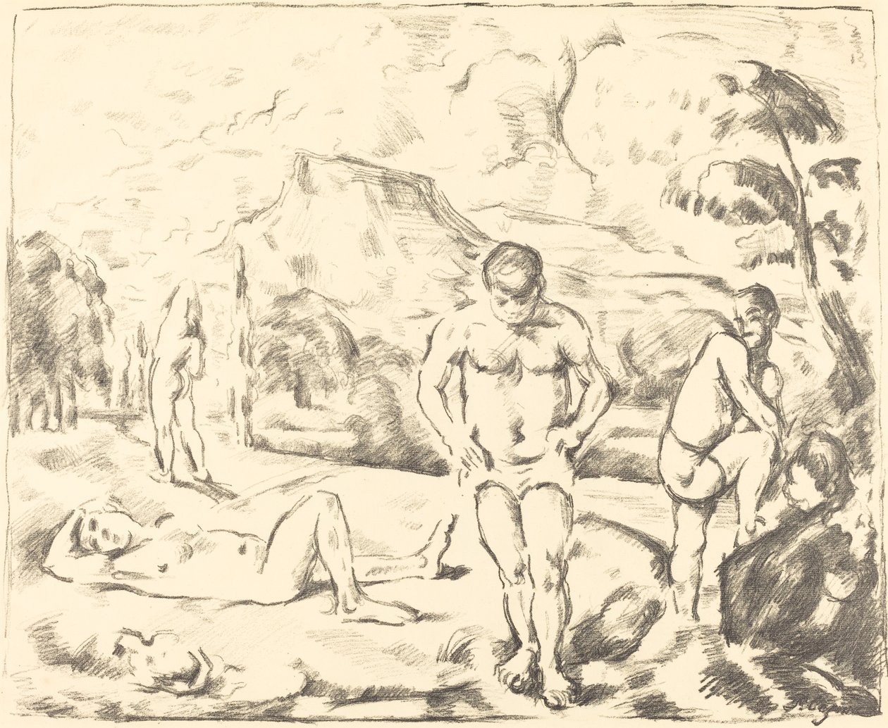 Yıkananlar (Büyük Tabak) by Paul Cézanne