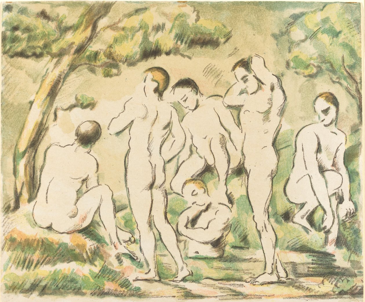 Yıkananlar (Küçük Tabak) by Paul Cézanne