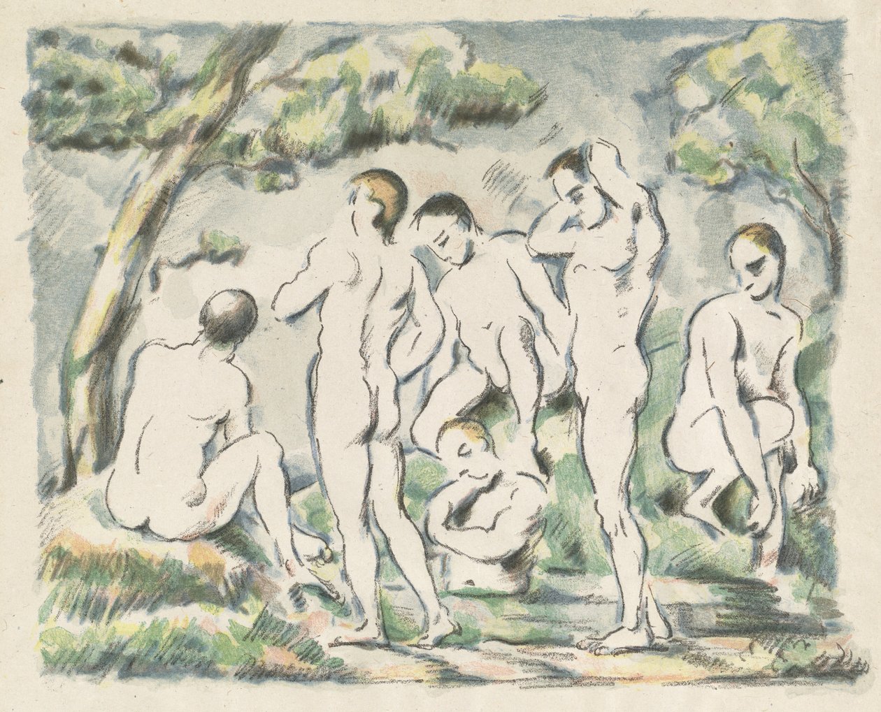 Yıkananlar (Küçük Tabak) by Paul Cézanne