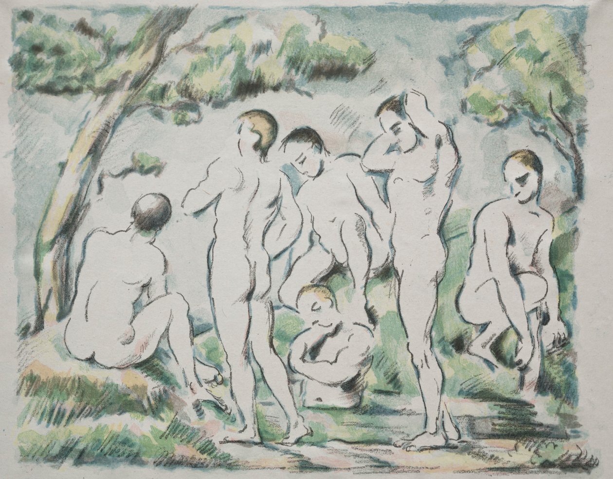 Yıkananlar, 1897. by Paul Cézanne