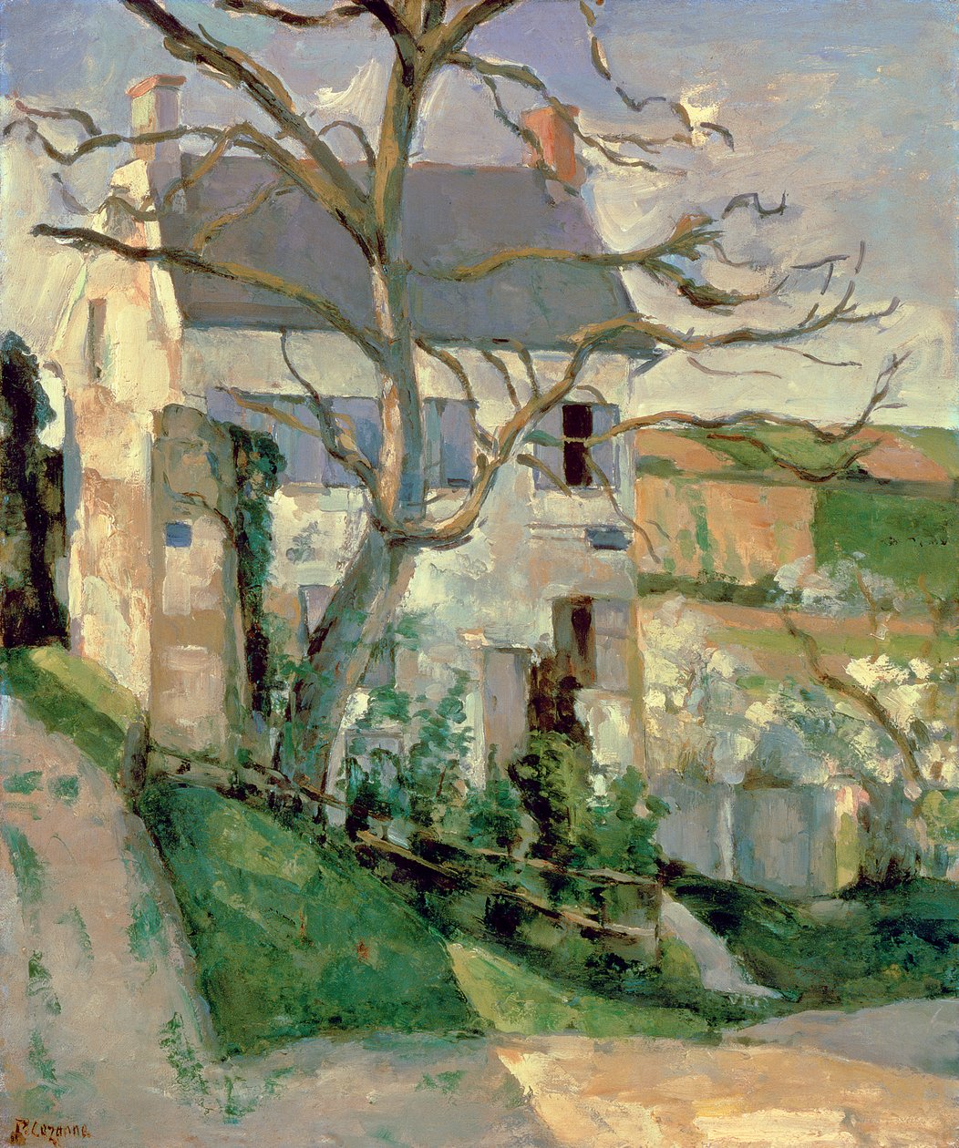 Ev ve Ağaç, c.1873-74 by Paul Cézanne