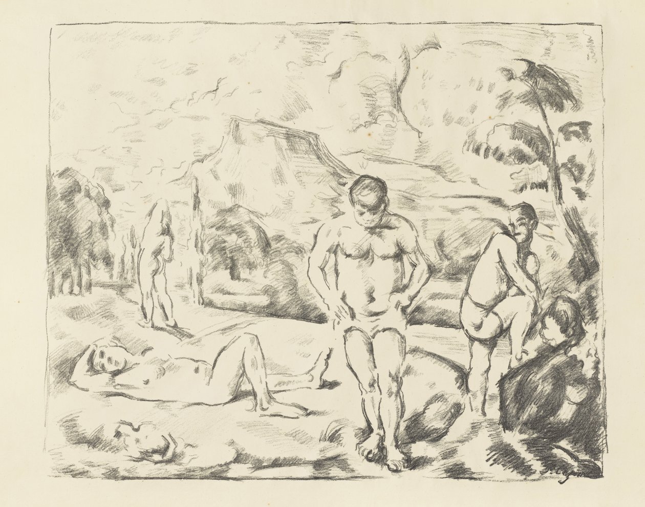 Büyük Yıkananlar, 1896-97 by Paul Cézanne