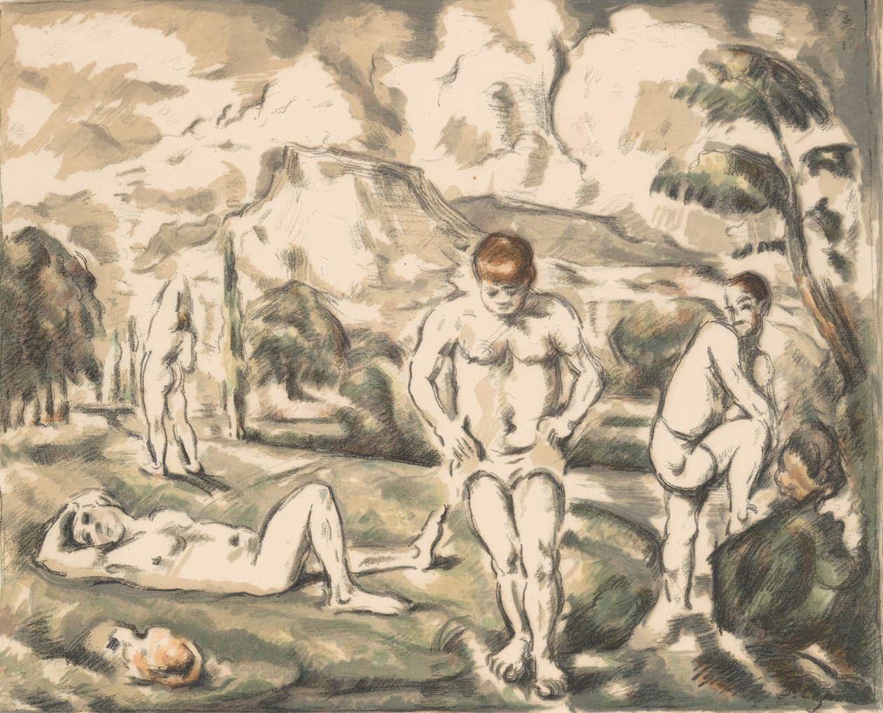 Büyük Yıkananlar Büyük Yıkananlar, ca. 1898., yaklaşık 1898. by Paul Cézanne
