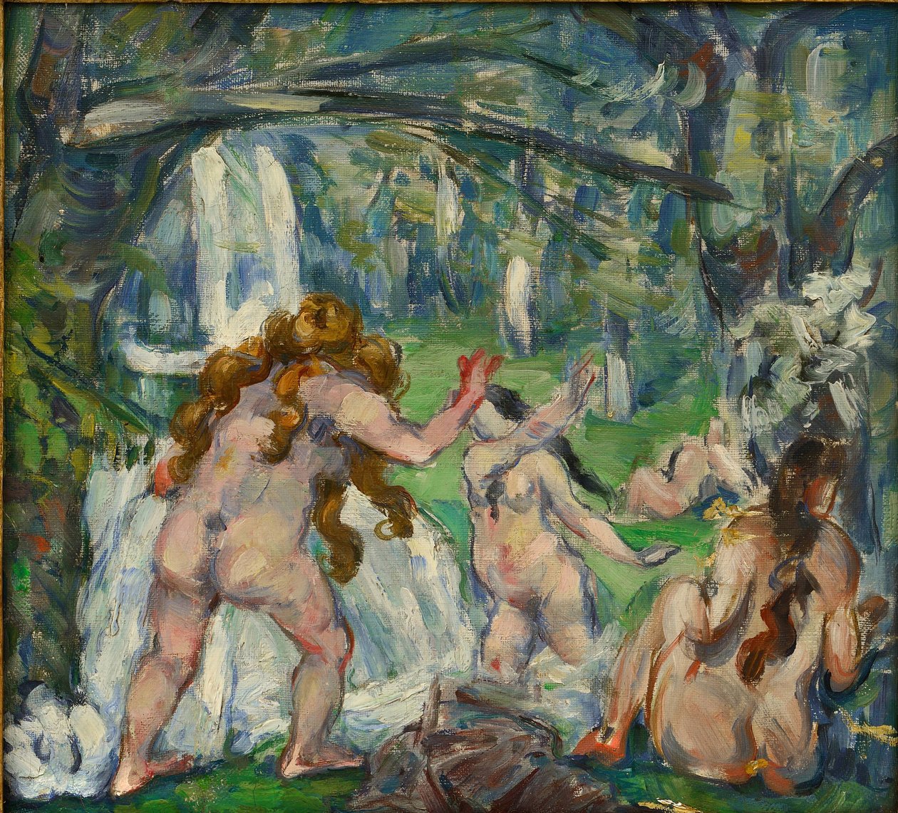 ""Üç Yıkanan"" Tablosu Paul Cezanne (1839-1906) 1875 Tuval üzerine yağlı boya - boyut 30.5x33cm Özel koleksiyon by Paul Cézanne