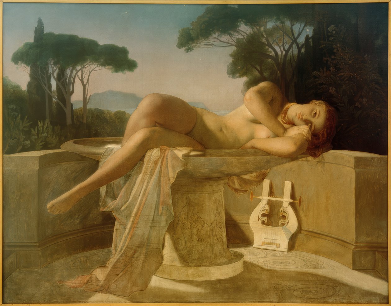 Bir su havuzunda genç kız by Paul Delaroche