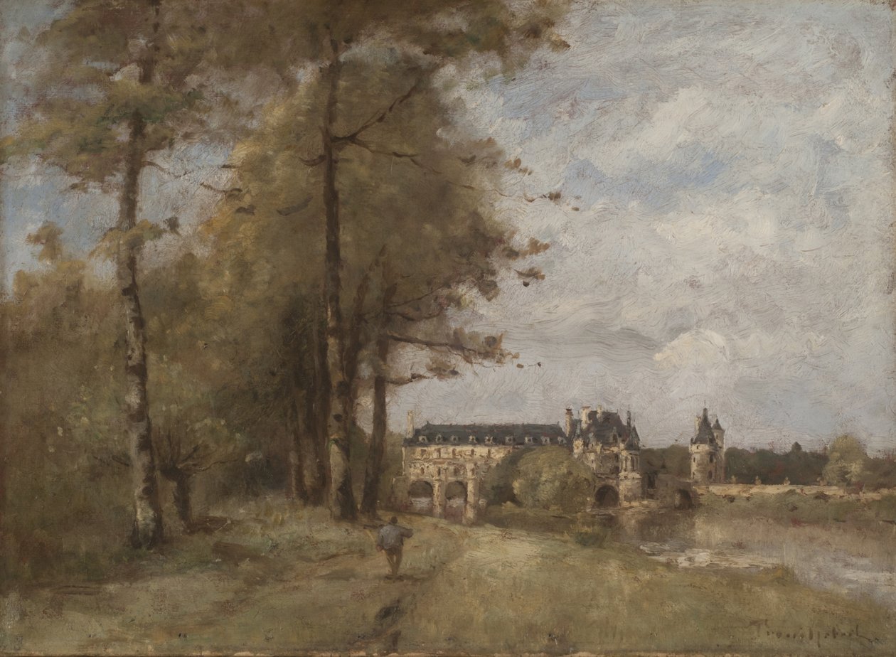 Chenonceau Kalesi (tuval üzerine yağlı boya) by Paul Desire Trouillebert