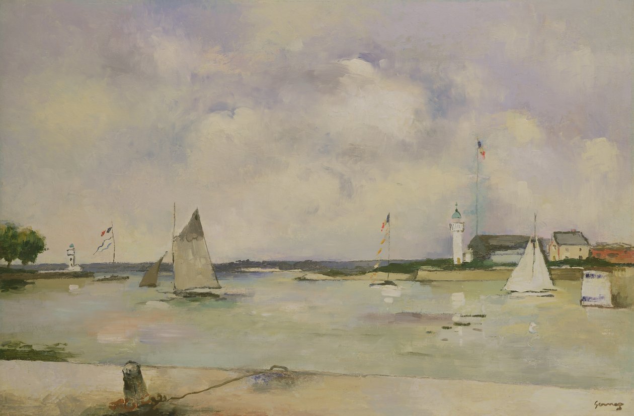 Honfleur Limanı'na giriş (panel) by Paul Elie Gernez