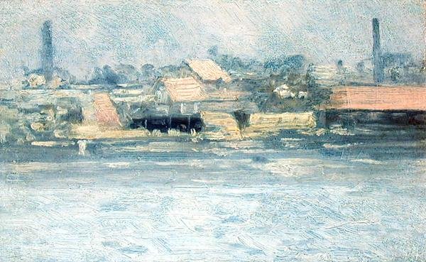 Battersea Waterfront (tuval üzerine yağlı boya) by Paul Fordyce Maitland