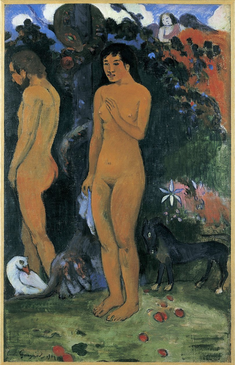 Adem ve Havva (Adam ve Havva) - Paul Eugene Henri Gauguin (1848-1903). Tuval üzerine yağlıboya by Paul Gauguin